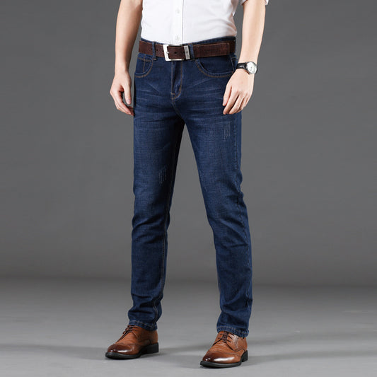 jeans men's slim loose straight trousers